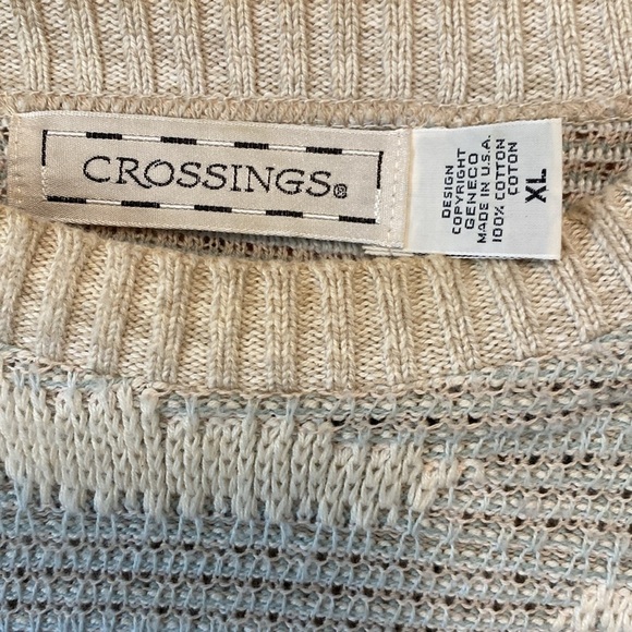 Men’s Golfing Crossings Beige and Green XL Men’s Knit Golfing Sweater - Picture 2 of 7